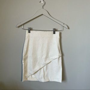 DYNAMITE XXS white wrap mini skirt